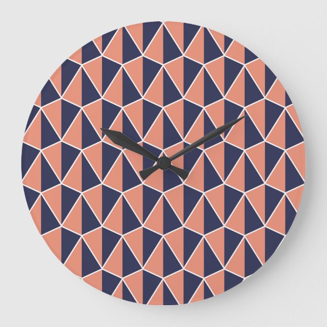 Reloj Redondo Grande Resumen geométrico: Art Deco sin foco (Anverso)
