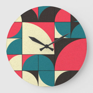 Reloj Redondo Grande Resumen geométrico, ilustracion de arte computacio