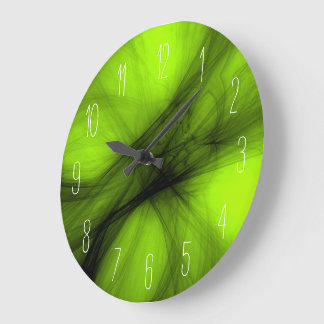 Reloj Redondo Grande Resumen Humo negro - Reloj grande verde limón