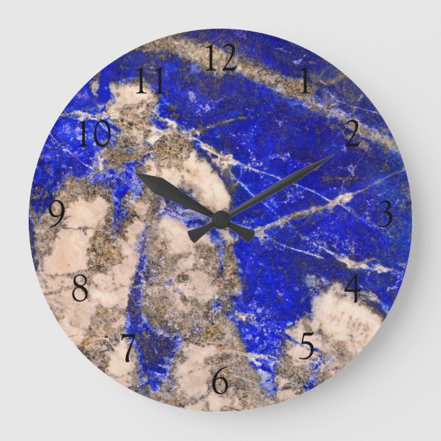 Reloj Redondo Grande Resumen Lapis Lazuli Blue Granite (Anverso)