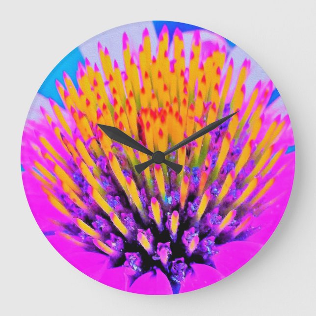 Reloj Redondo Grande Resumen macroeconómico Conefluente rosa caliente y (Anverso)