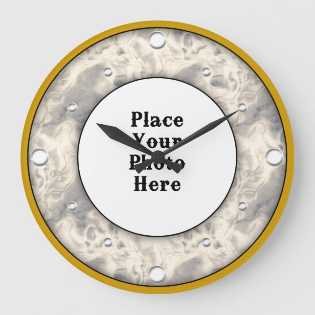 Reloj Redondo Grande Resumen Marco humeante para la pared fotográfica (Anverso)