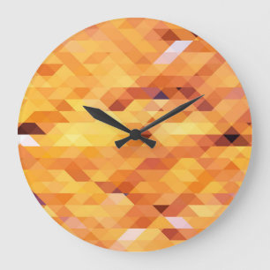 Reloj Redondo Grande Resumen multicolor, mosaico de polos bajos.