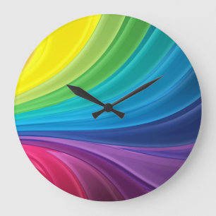 Reloj Redondo Grande Resumen Pastel Swirl Round Wall Clock