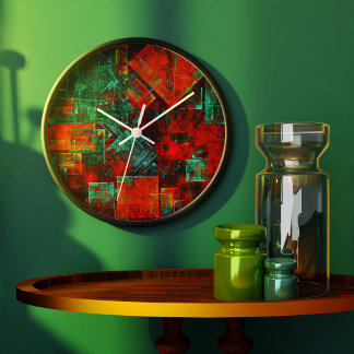 Reloj Redondo Grande Resumen Patrón artístico moderno de Guay colorido