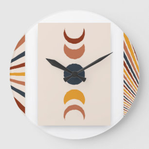 Reloj Redondo Grande Resumen Posters de Sun Moon Boho