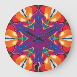 Reloj Redondo Grande Retícula Caleidoscopio