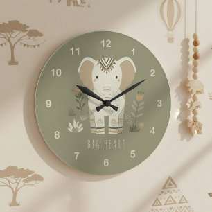 Reloj Redondo Grande Retrato de elefante Safari ID1264