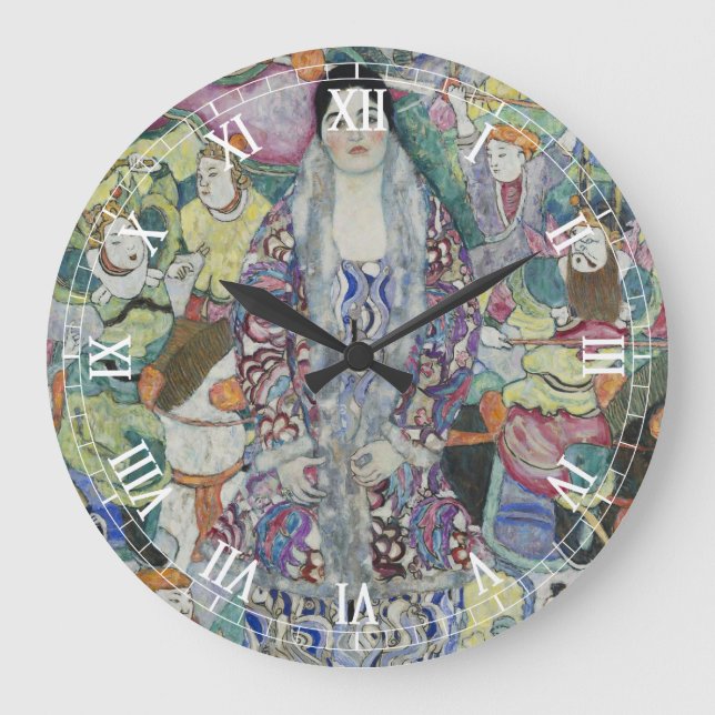 Reloj Redondo Grande Retrato de Friederike Maria Beer por Gustav Klimt (Anverso)