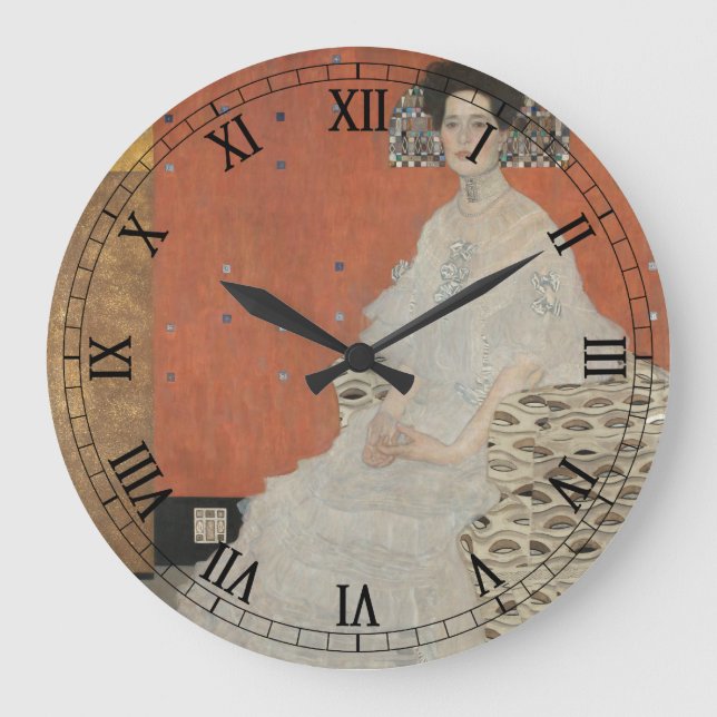 Reloj Redondo Grande Retrato de Fritza Riedler por Gustav Klimt (Anverso)