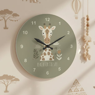 Reloj Redondo Grande Retrato de jirafa Safari ID1264