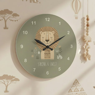 Reloj Redondo Grande Retrato de león Safari ID1264
