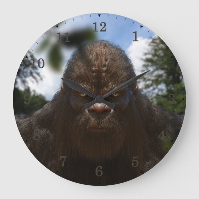 RELOJ REDONDO GRANDE RETRATO DE SASQUATCH DE BIGFOOT  (Anverso)