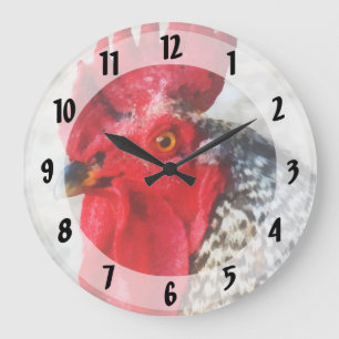 Reloj Redondo Grande Retrato de un gallo