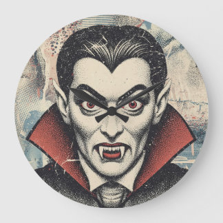Reloj Redondo Grande Retrato de vampiro vintage
