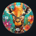 Reloj Redondo Grande Retrato Floral Giraffe-9319<br><div class="desc">Retrato Floral Giraffe-9319</div>