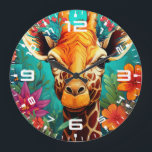 Reloj Redondo Grande Retrato Floral Giraffe-9319<br><div class="desc">Retrato Floral Giraffe-9319</div>
