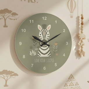 Reloj Redondo Grande Retrato Safari Cebra ID1264