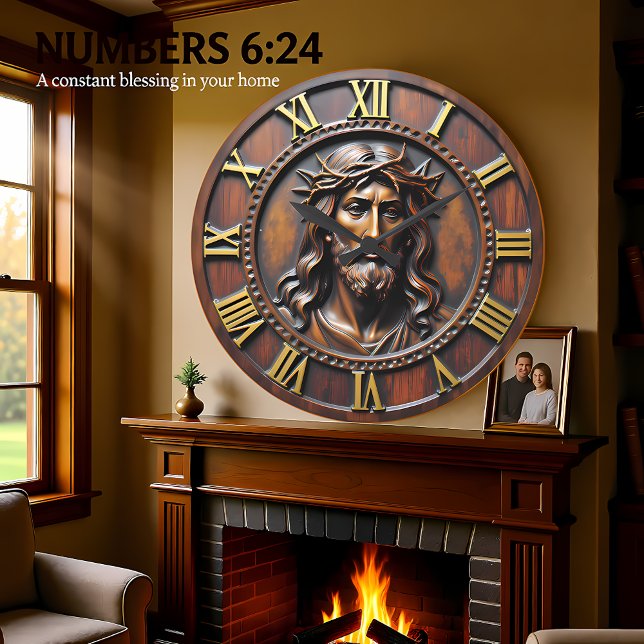 Reloj Redondo Grande Retrato Sagrado Numeral Romano (Subido por el creador)