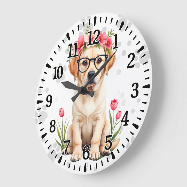 Reloj Redondo Grande Retriever de Labrador  (Ángulo)