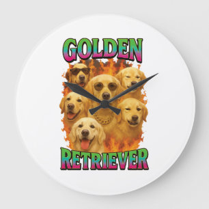 Reloj Redondo Grande Retriever Dorado