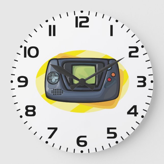 Reloj Redondo Grande Retro 90s Handheld Game Console Gamer (Anverso)
