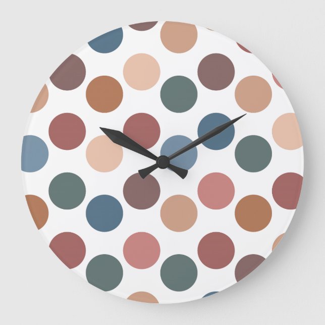 Reloj Redondo Grande Retro Aesthetic Muted Color Spots (Anverso)