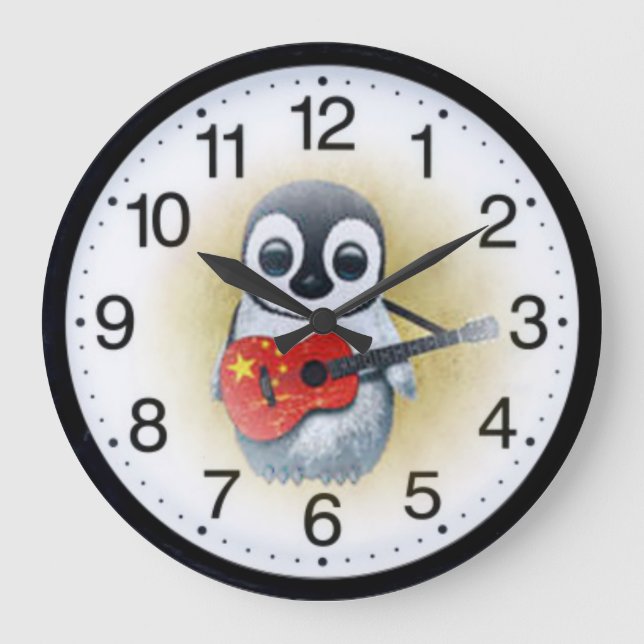 Reloj Redondo Grande Retro de Pinguin (Anverso)