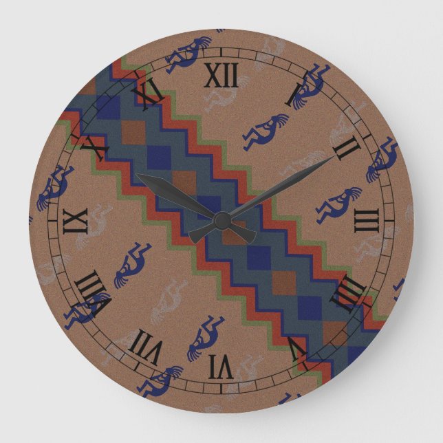 Reloj Redondo Grande Retro del Suroeste (Anverso)