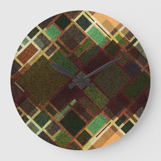 Reloj Redondo Grande Retro Diagonal: Resumen Patrón sin Marea. (Anverso)