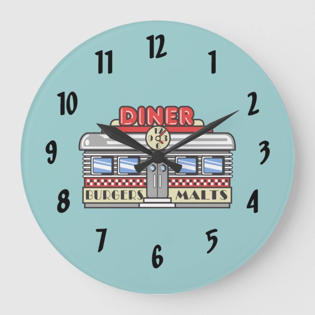 Reloj Redondo Grande Retro DIner (Anverso)