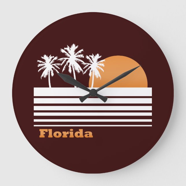 Reloj Redondo Grande Retro Florida (Anverso)