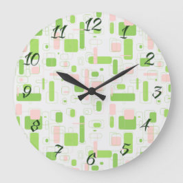 Reloj Redondo Grande Retro Geométrico Moderno del Siglo Medio