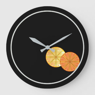 Reloj Redondo Grande Retro Orange Lemon Slices Acrylic Wall Clock