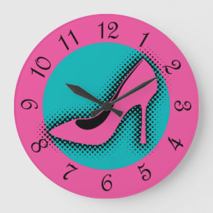 Reloj Redondo Grande Retro Pink High Heel