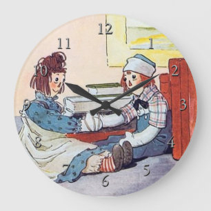 Reloj Redondo Grande Reunión Raggedy de Andy por primera vez