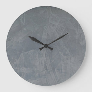 Reloj Redondo Grande Revestimiento Veneciano de Pizarra Acabado Falso
