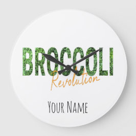Reloj Redondo Grande Revolución de brócoli Vegetales Vegetales y vegeta