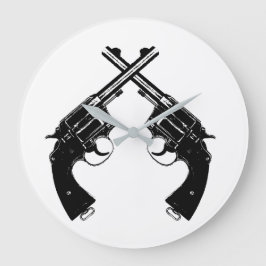 Reloj Redondo Grande Revólveres antiguos cruzados // armas antiguas en 