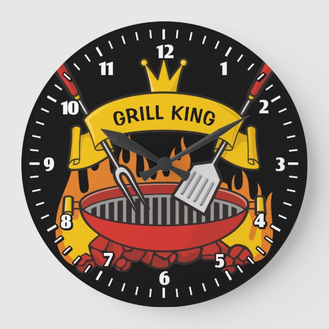 Reloj Redondo Grande Rey de la Parrilla (Anverso)