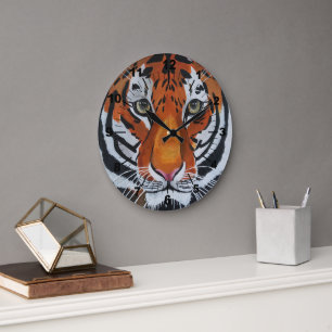 Reloj Redondo Grande Rey de la selva Pintura de Alfred Fox