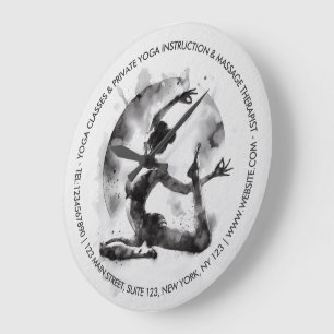 Reloj Redondo Grande Reyes de yoga de color de agua Reiki de una punta 