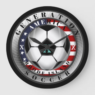 Reloj Redondo Grande Rhode Island State Generation X American Soccer