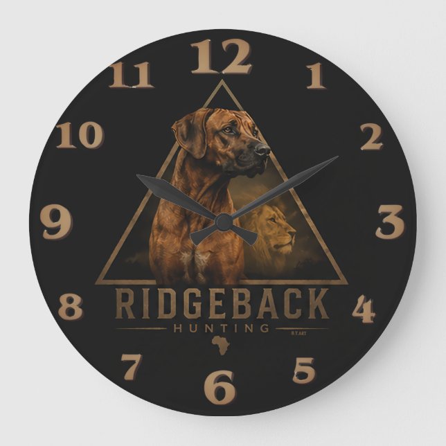 Reloj Redondo Grande Rhodesian Ridgeback (Anverso)
