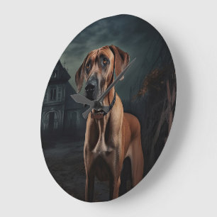 Reloj Redondo Grande Rhodesian Ridgeback Halloween Scary
