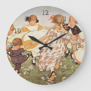 Reloj Redondo Grande Rhyme De Nursery Rosie