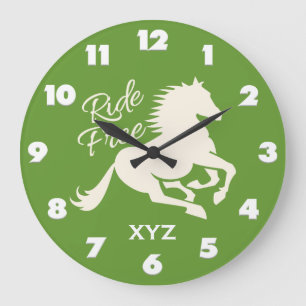 Reloj Redondo Grande Ride Free custom color & monogram wall clocks