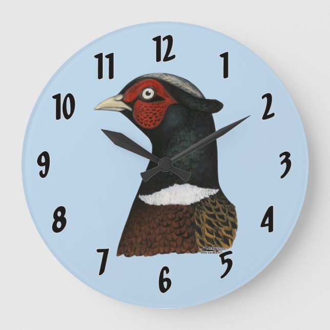 Reloj Redondo Grande Ringneck Pheasant Head (Anverso)