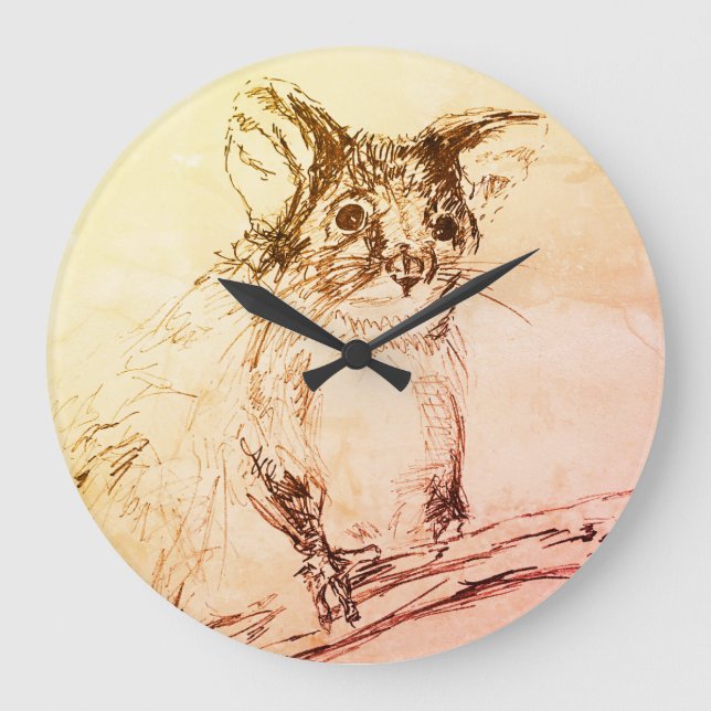Reloj Redondo Grande Ringtail Possum Clock (Anverso)