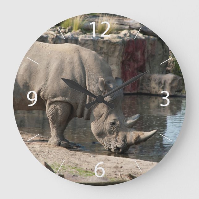 Reloj Redondo Grande Rinoceronte (Anverso)